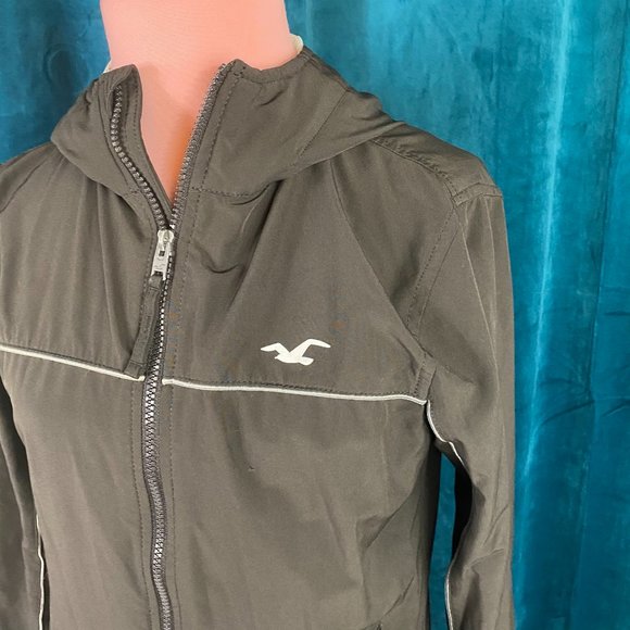 Hollister Epic Flex Hooded Rain Jacket Black - Picture 2 of 8